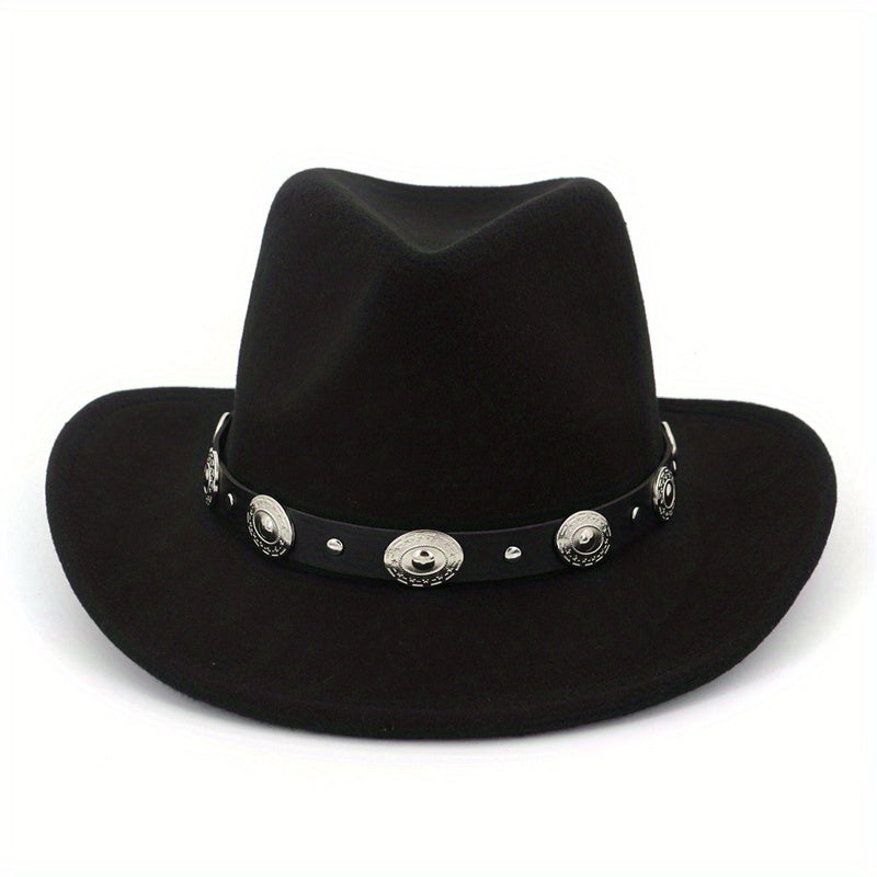 Men's Retro Jazz Wool Top Hat Ethnic Style Flat Brim Felt Hat