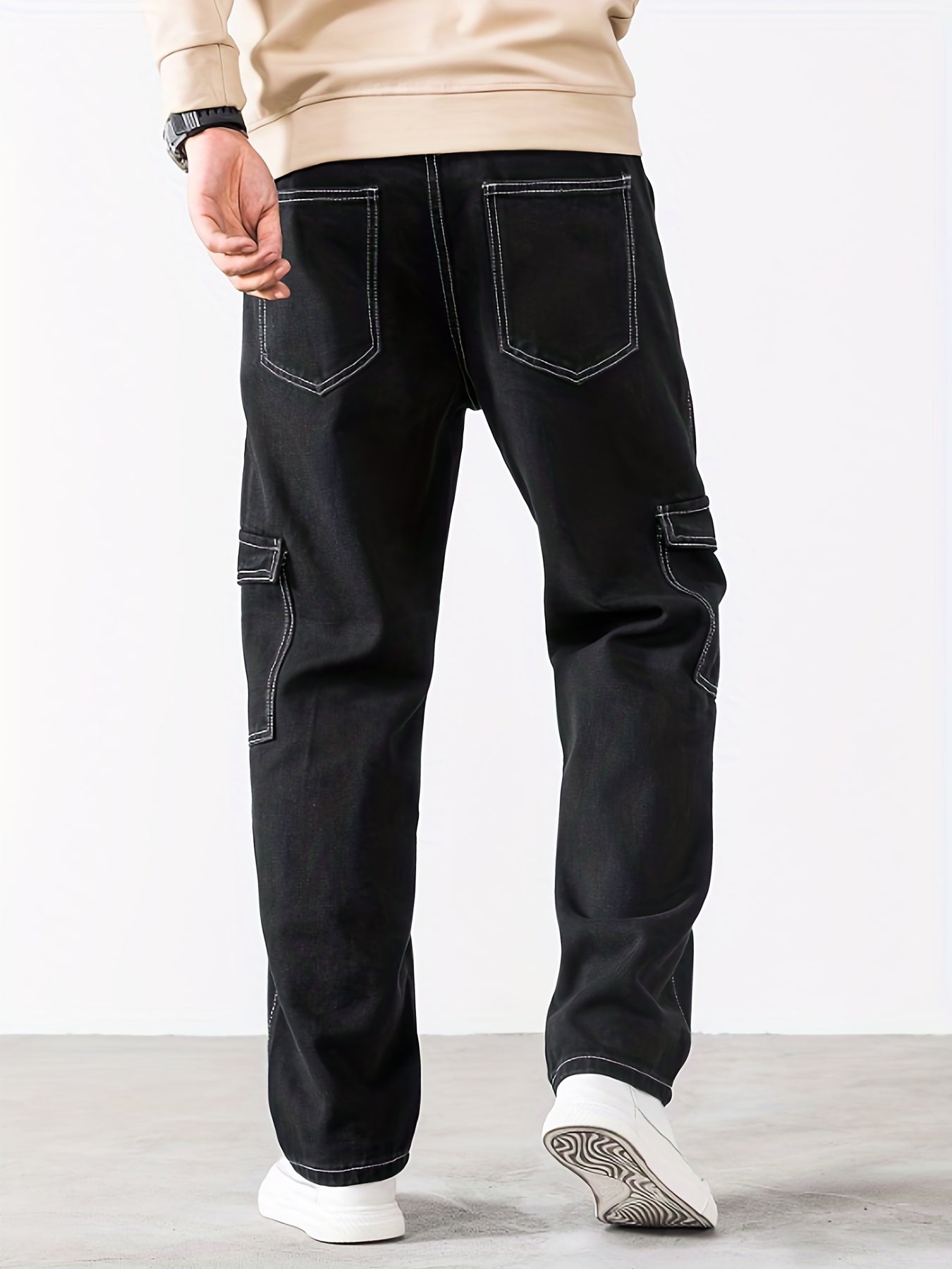 Men's Slim Fit Dark Wash Straight Leg Jeans