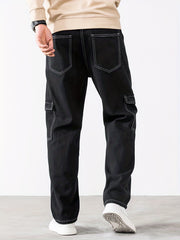 Men's Slim Fit Dark Wash Straight Leg Jeans