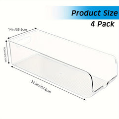 4pcs Can Organizer Refrigerator Bins Soda Can Dispenser Storage