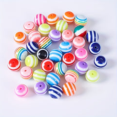 Rainbow Resin Spacer Beads Round for Jewelry Making DIY 6mm 8mm 10mm