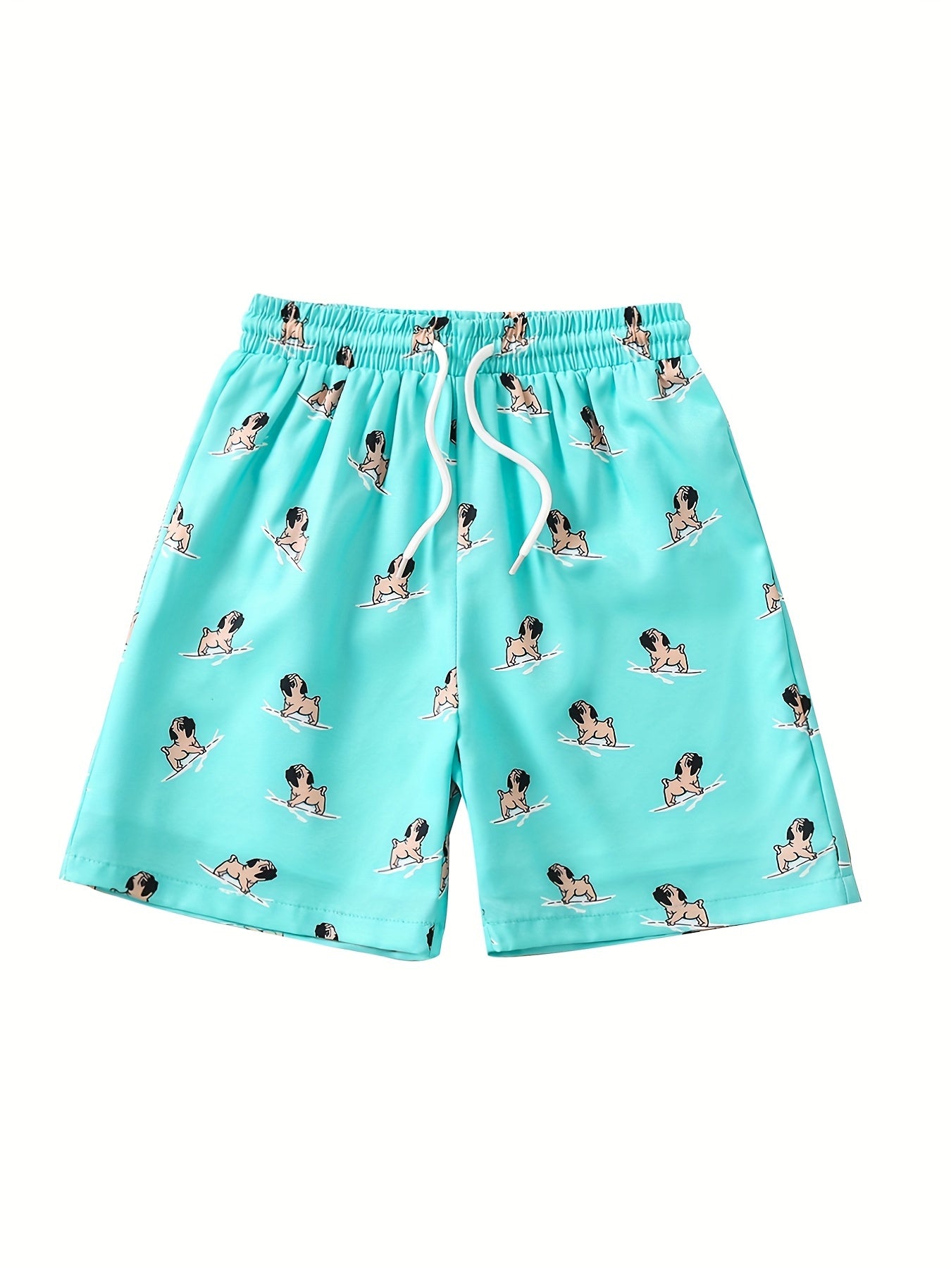 Big Boys Dog Print Beach Shorts Swim Trunks