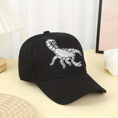 Unisex Sunshade Baseball Cap with Scorpion Embroidery