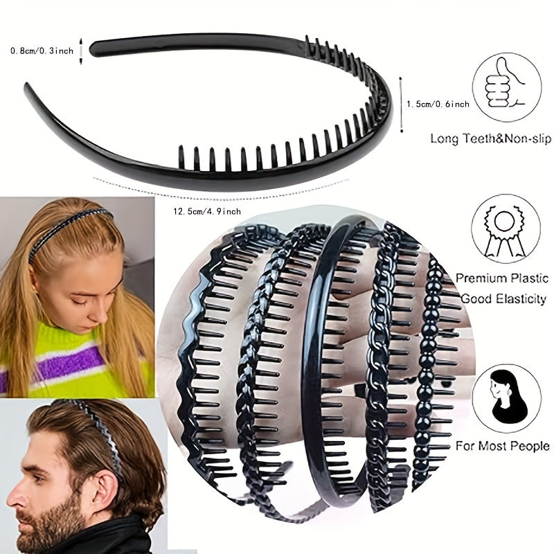 10pcs Minimalist Bright Headbands Set Non-slip Hair Hoops