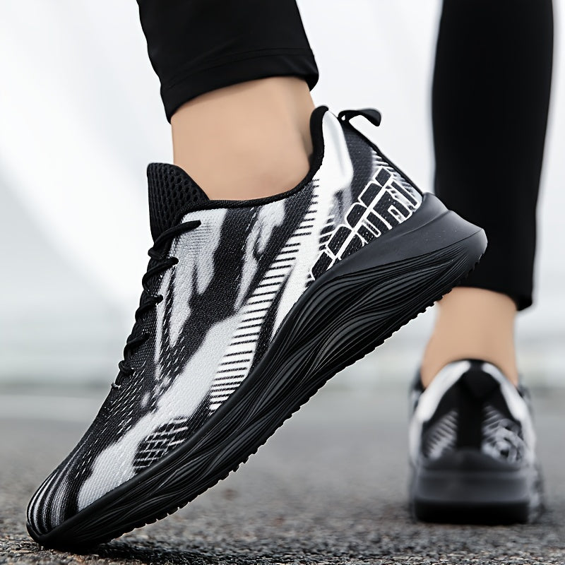 Thick Sole Shock Absorption Sneakers Lightweight Mesh Running Shoes