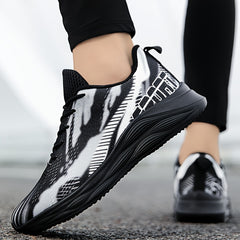 Thick Sole Shock Absorption Sneakers Lightweight Mesh Running Shoes