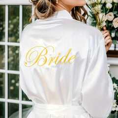 Satin Night Robe V-Neck Long Sleeve with Belt