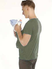 Men's Short Sleeve V Neck T Shirt With Kangaroo Pocket