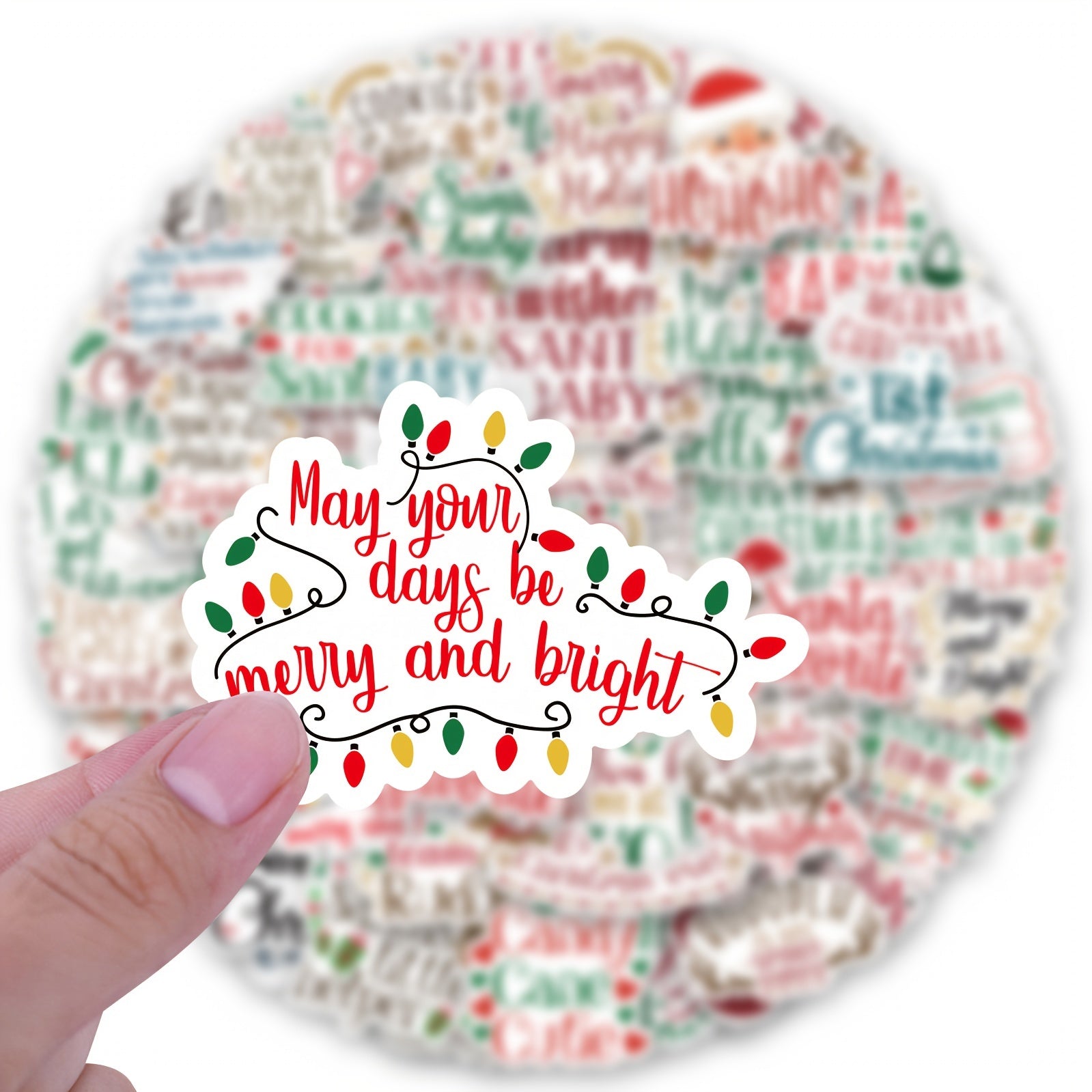 100pcs Christmas Vinyl Stickers Funny Holiday Stickers For Teens & Adults
