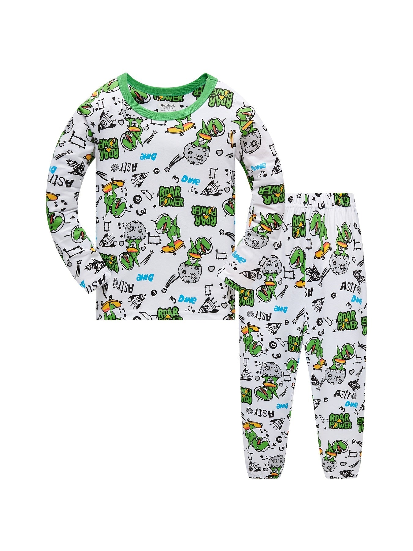 Boys Dino Pajama Set Long Sleeve Top & Pants