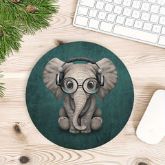 Cartoon Round Mouse Pad Desk Pad for Women Non-slip Rubber Office