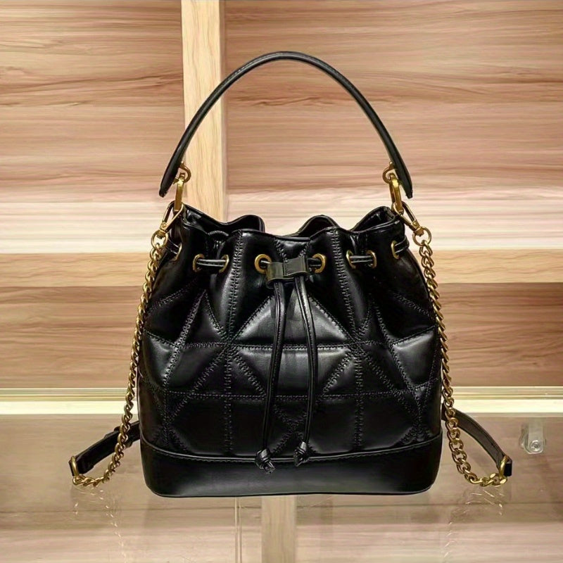 Quilted Crossbody Bag w/ Detachable Strap & Chain Detail