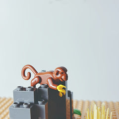 4pcs Brown Monkey Building Blocks DIY Zoo Playset