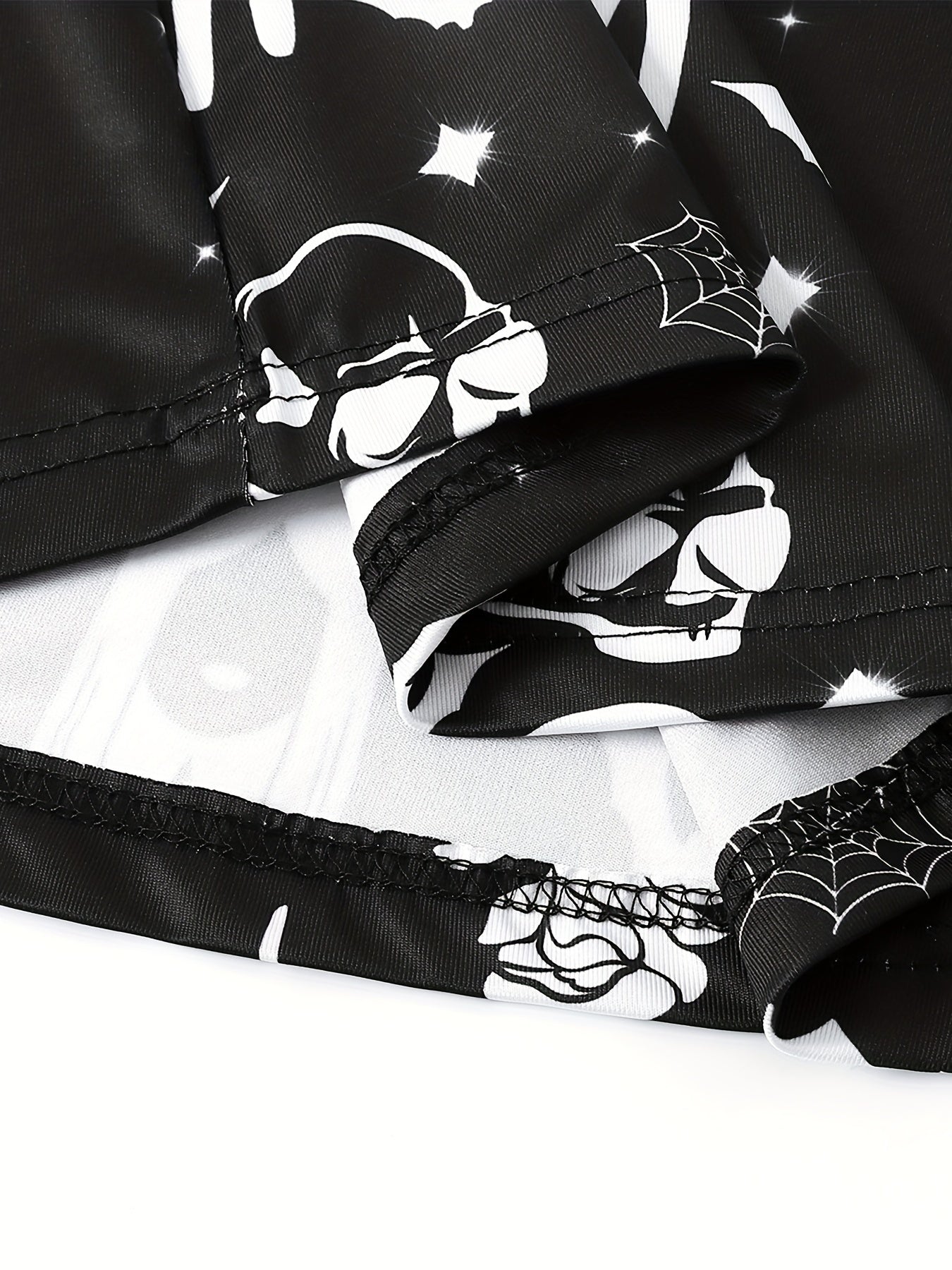 Girls Summer Dress Short Sleeve Mid length Dress Halloween Creative Printing