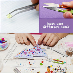 58pcs Beading Needles Set with Scissors and Tweezer in Bottle