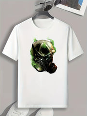 Skull Print Men's Graphic T shirt for Summer