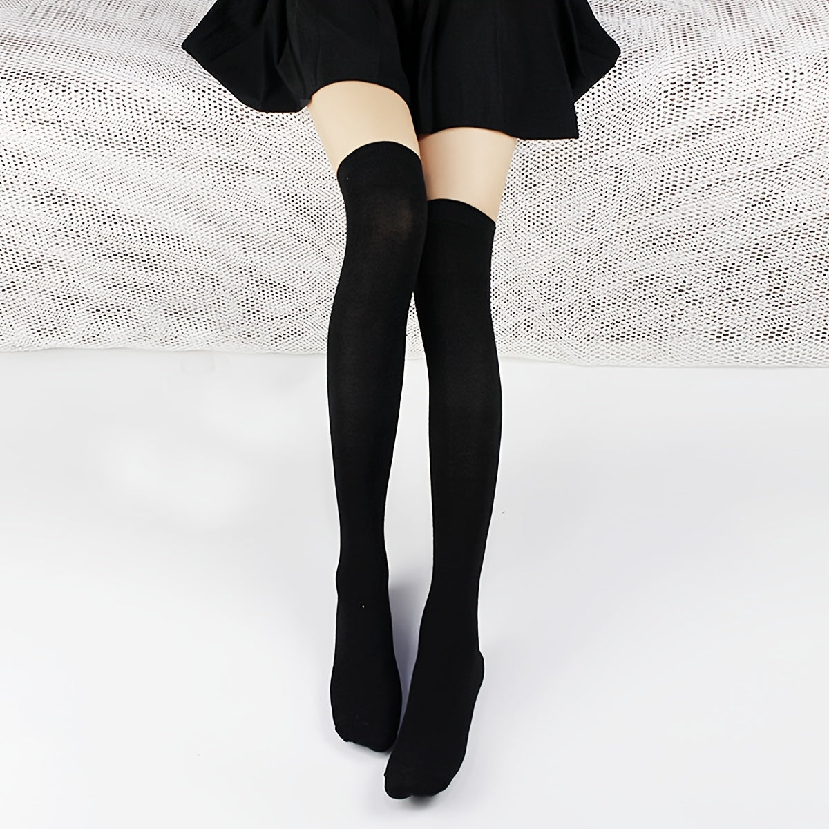 3pais Women's Thigh High Socks Solid Over The Knee Socks