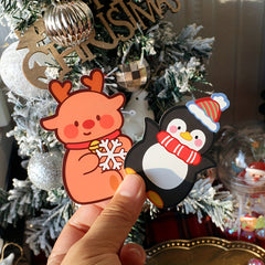 50pcs Mixed Christmas Candy Cards DIY Lollipop Holder Cartoon Animal Paper Clips
