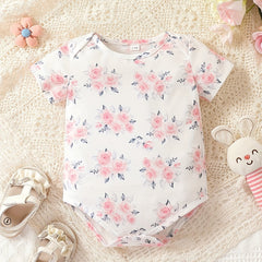 Floral Baby Jumpsuit Short Sleeve Onesie