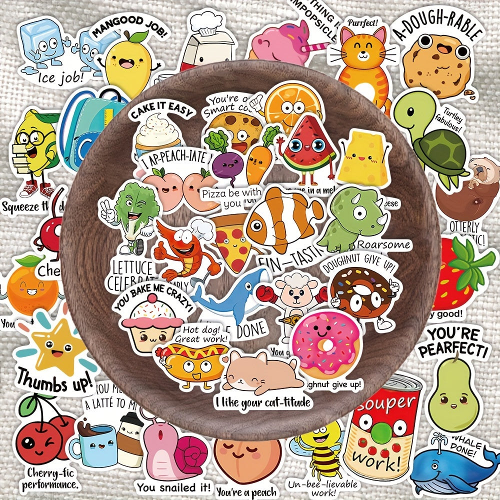 50 Motivational English Stickers for Luggage Skateboard Cup Phone Tablet