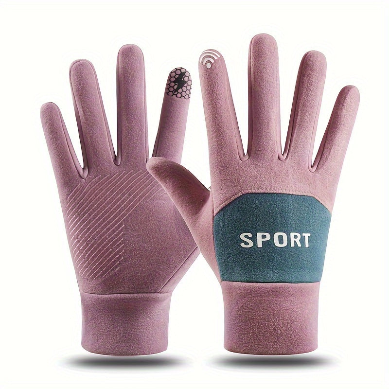 Warm Gloves Velvet Thick Outdoor Gloves For Driving Cycling Anti Slip