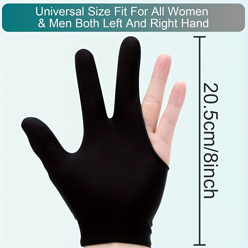 12pcs Billiards Gloves 3 Fingers Slip Resistant for Left Right