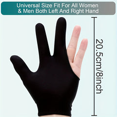 12pcs Billiards Gloves 3 Fingers Slip Resistant for Left Right
