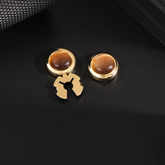 Copper Cat Eye High End Button Pair for Men's Shirts