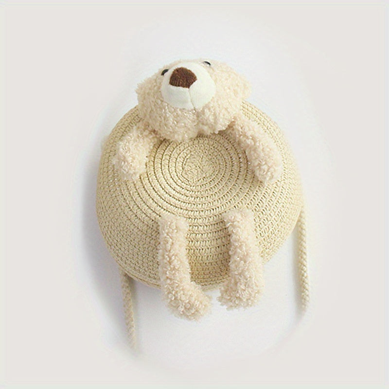 Kids Straw Woven Cross Body Bag