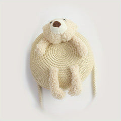Kids Straw Woven Cross Body Bag