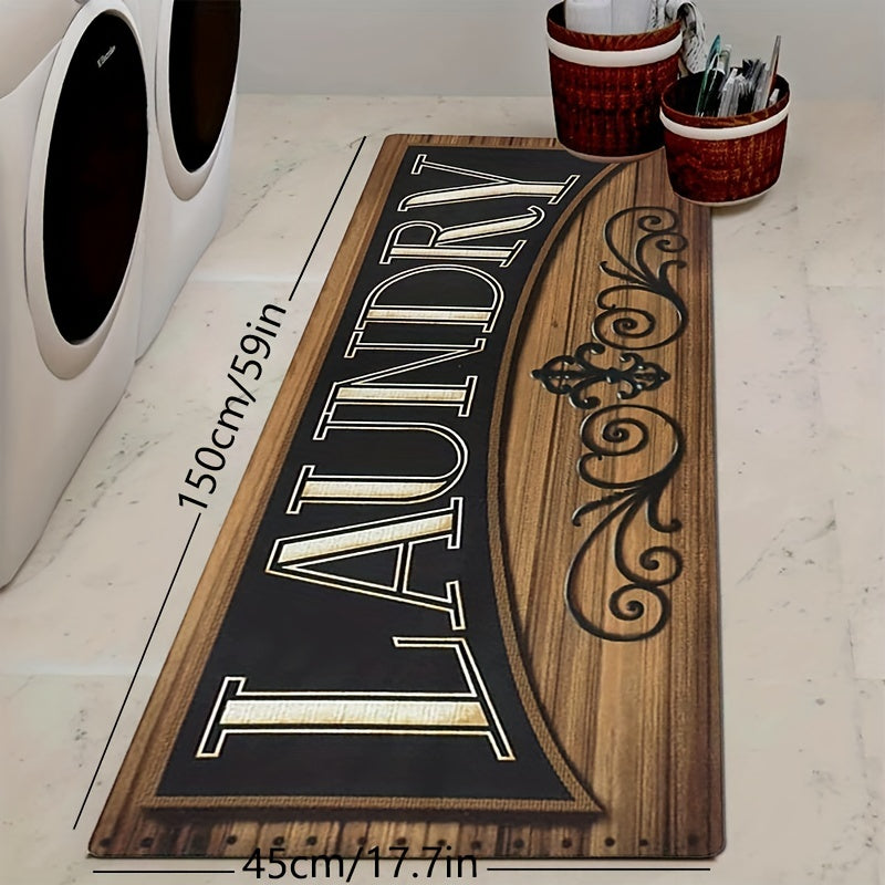 Waterproof Laundry Room Runner Rug Non Slip Machine Washable Entrance Doormat