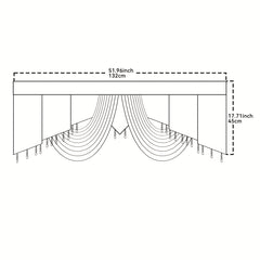 Retro Jacquard Valance Tassel Double Wave Curtain Head