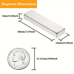 14pcs Neodymium Magnets Heavy Duty Rare Earth Rectangular Bars 10 40mm