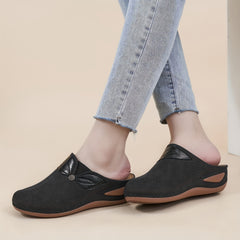 Solid Mesh Breathable Sports Sandals Heighten Faux Leather Slippers
