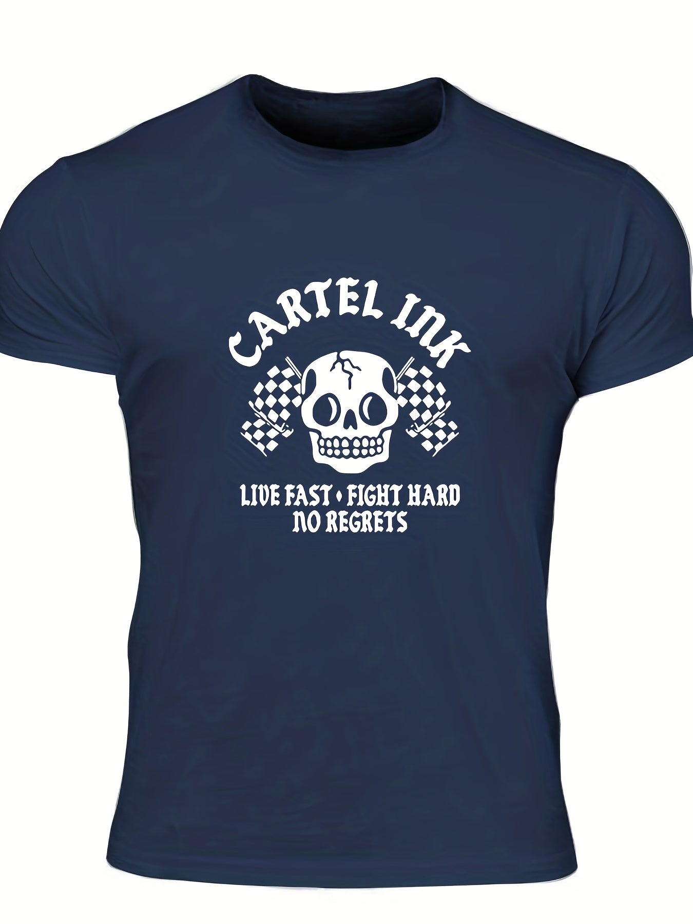 Men's Skull Graphic T-shirt Casual Comfy Crew Neck Tee
