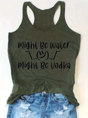 Cartoon & Letter Print Tank Top Sleeveless Crew Neck Racerback
