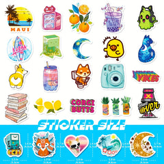 100pcs Colorful Waterproof Vinyl Stickers - Bulk Sticker Packs