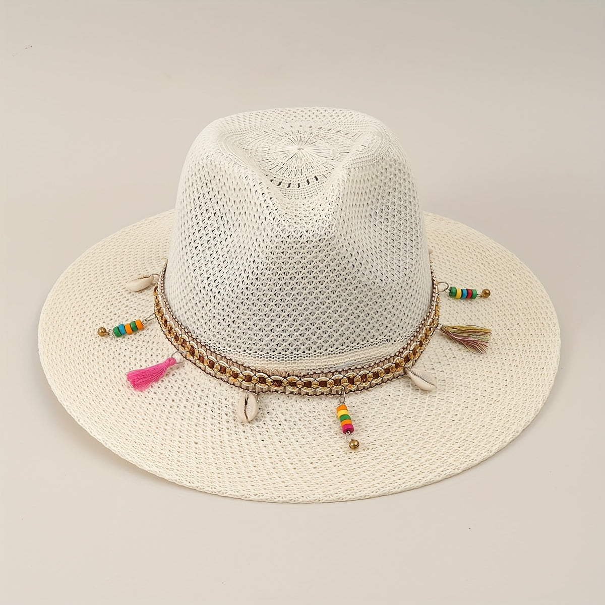 Men's Summer Straw Sun Visor Hat Big Eaves Outdoor Fishing Travel Beach Hat