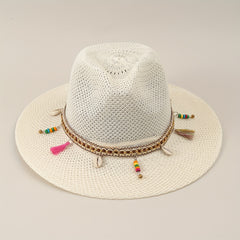 Men's Summer Straw Sun Visor Hat Big Eaves Outdoor Fishing Travel Beach Hat