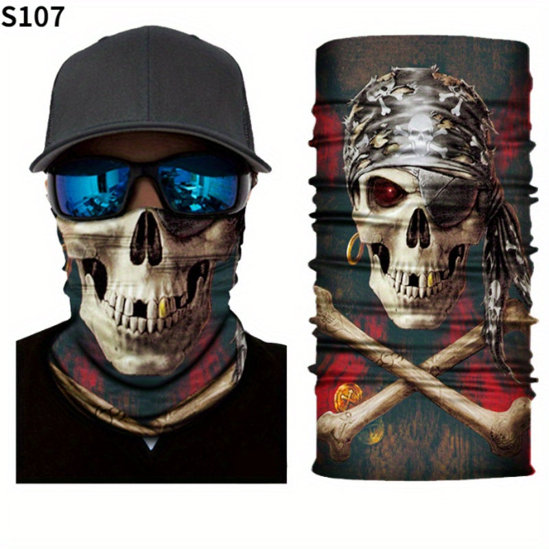 Skull Head Half Face Magic Scarf Seamless Neck Outdoor Mask