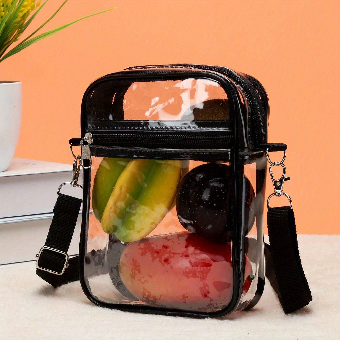 Girls One Shoulder Transparent Crossbody Portable Waterproof Shopping Bag