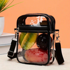 Girls One Shoulder Transparent Crossbody Portable Waterproof Shopping Bag