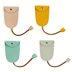 4pcs PU Leather Key Holder Portable Wallet Keychain
