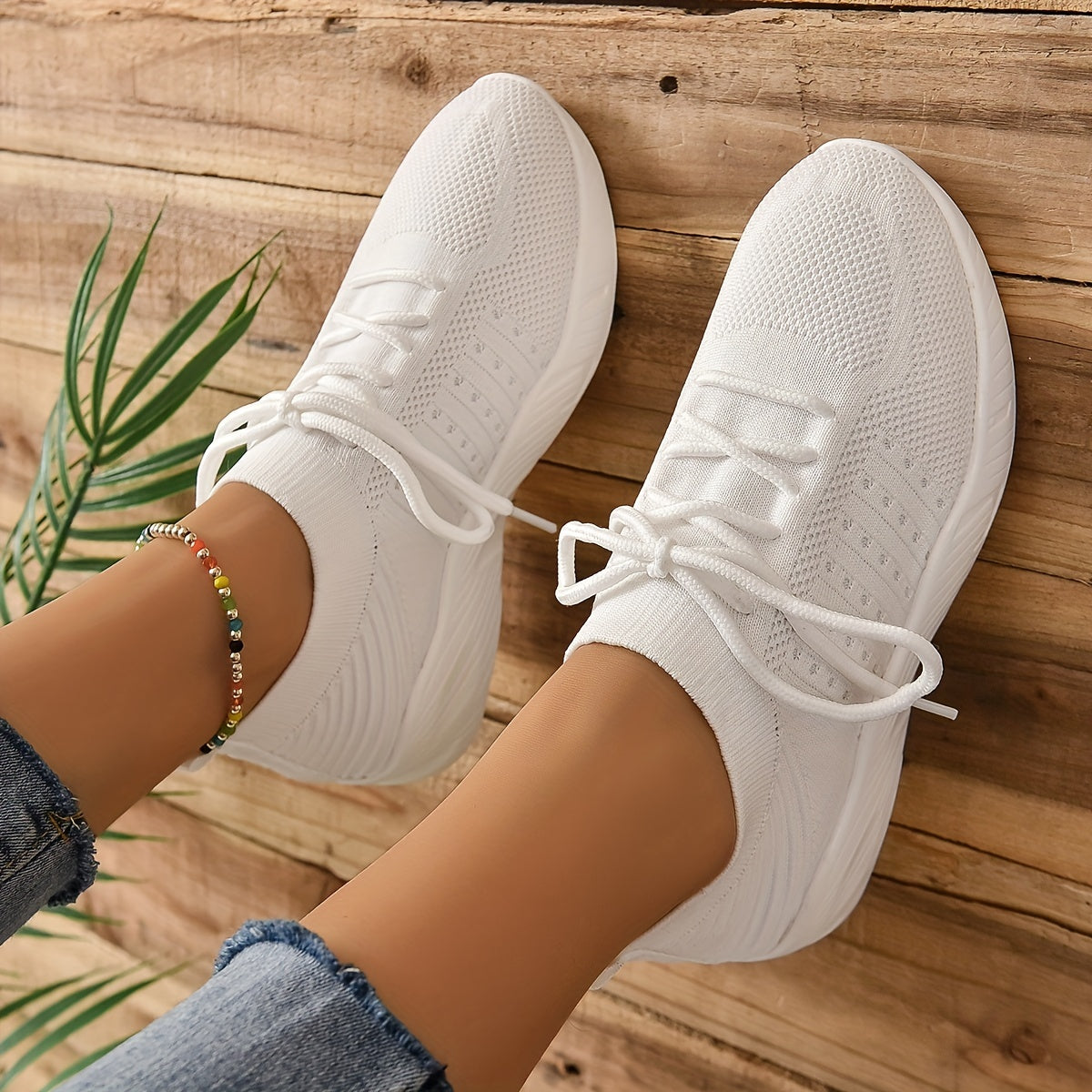 Breathable Mesh Sneakers Flat Sports Fitness Running Shoes Women's Casual Shoes