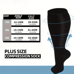 3 Pairs Wide Calf Compression Socks Men Women - Plus Size for Nurses