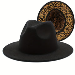 Men's Wide Brim Woolen Hat Lightweight Sunscreen Protection Adjustable