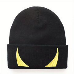 Men's Eye Embroidery Winter Soft Beanie Knitted Hat