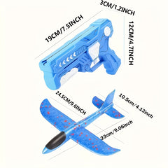 Foam Airplane Launching Gun Colorful Durable Toy
