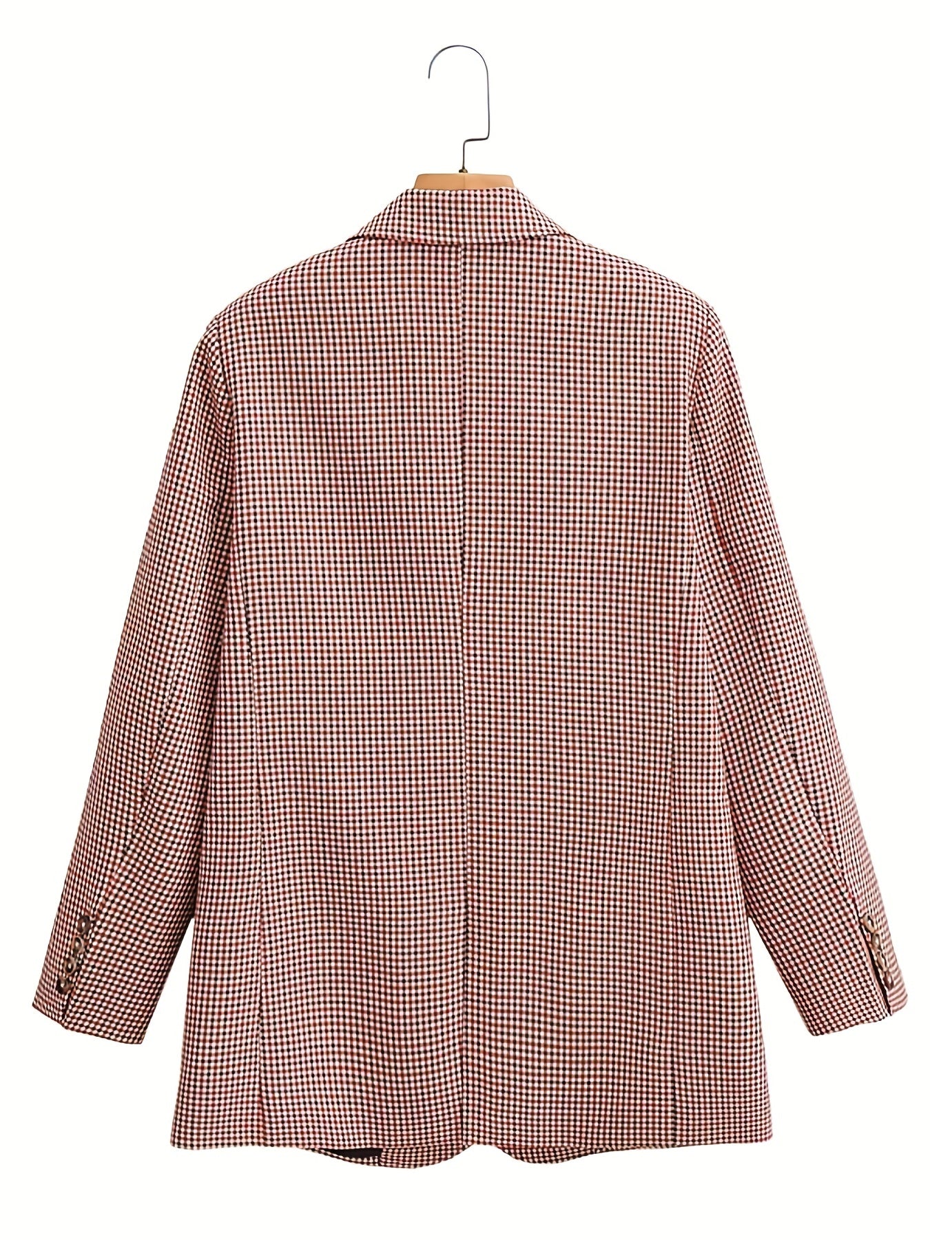 Plaid Print Blazer Single Breasted Long Sleeve Office Outerwear Women