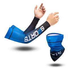 Cooling Arm Sleeves & Face Gaiter Set UV Protective Sunscreen